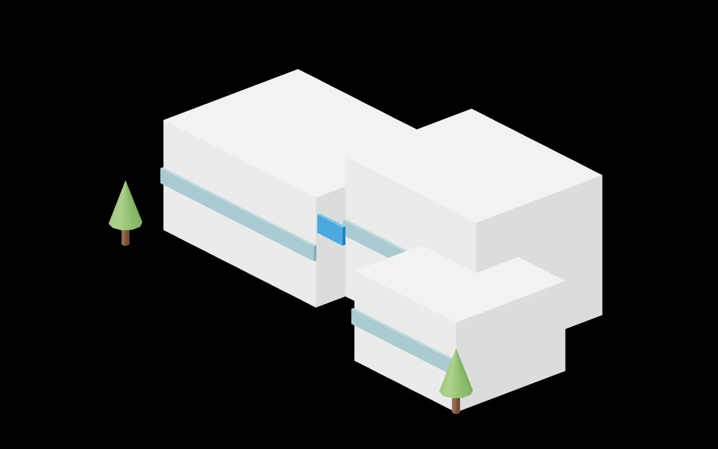 Three.js-Gebäudeansicht GSK Pharmacenter