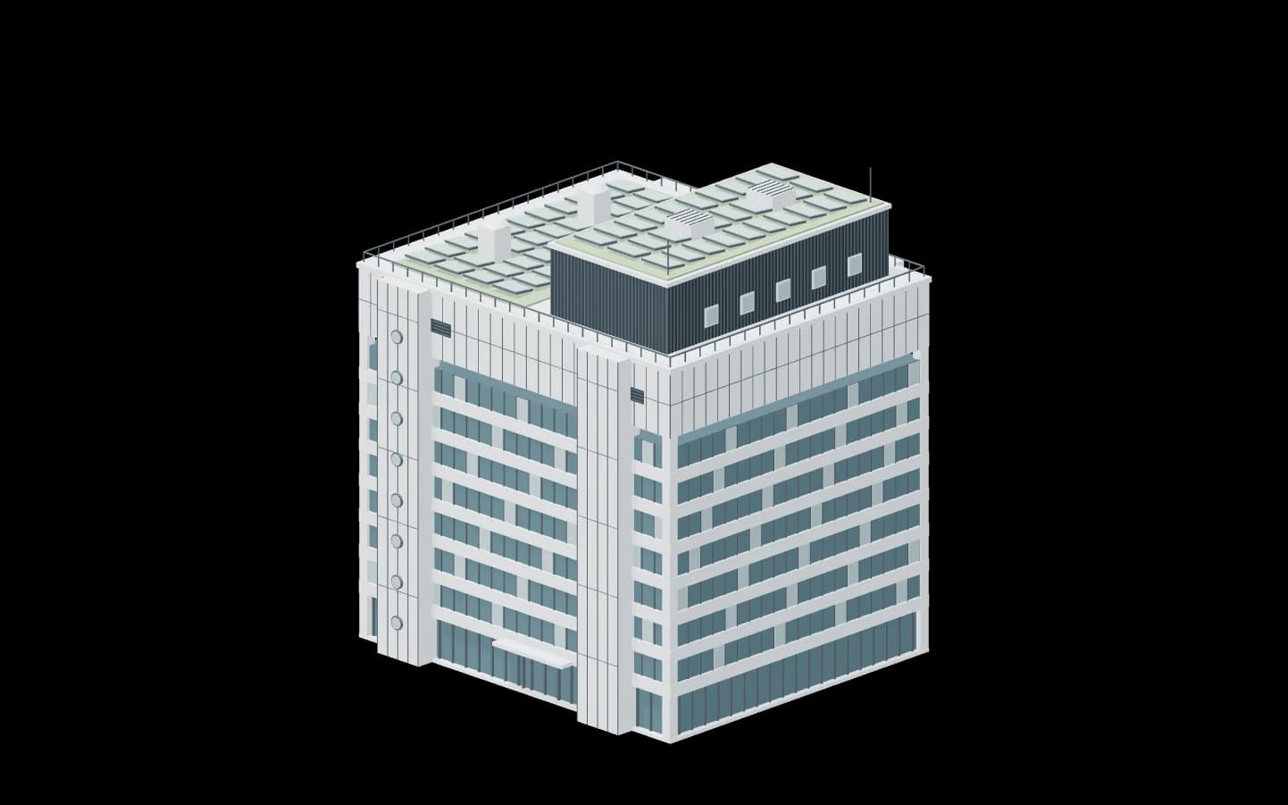 Three.js-Gebäudeansicht Novartis