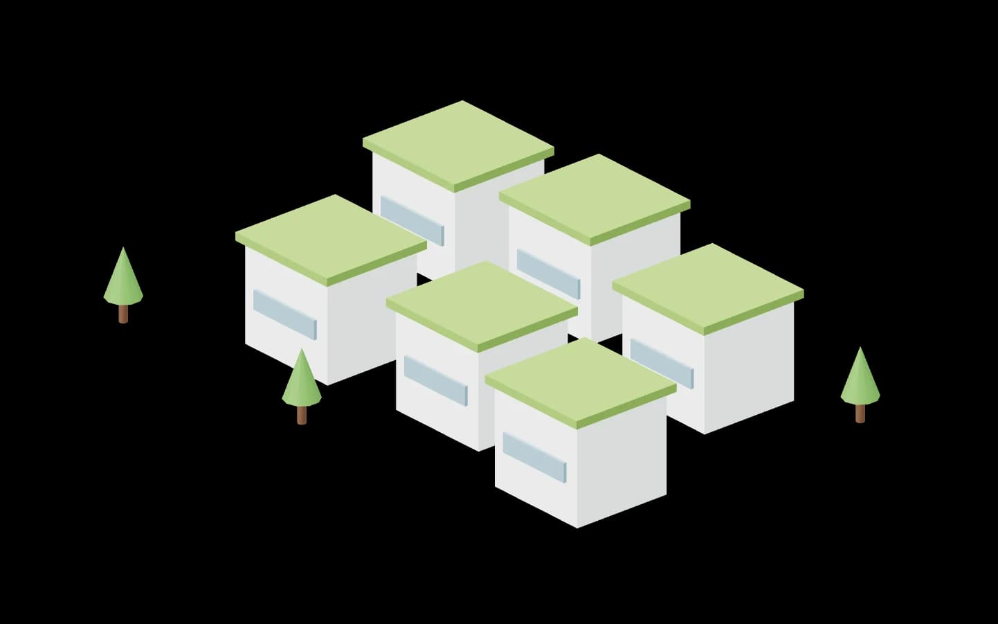 Three.js-Gebäudeansicht Wohnpark Buchholzstrasse